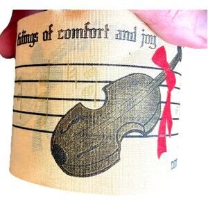 VTG Holiday Ribbon Musician Music Notes Violin Song Music Christmas RARE 2.5"